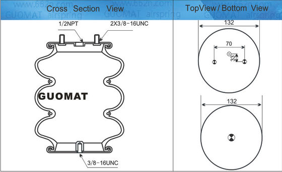 Sprężyny pneumatyczne zawieszenia 7X3 132 mm Potrójne gumowe amortyzatory